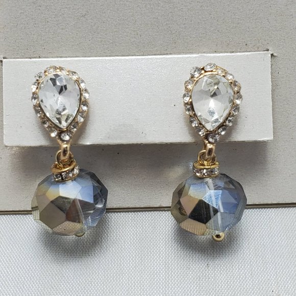 Ali Khan Hematite faceted glass bead with gold and rhinestone pierced … - Picture 6 of 12